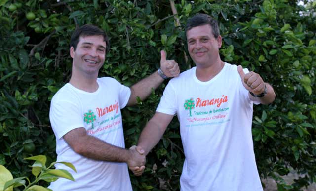 Vicent y Fco José en el huerto